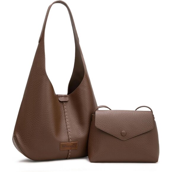 Elegant Wrangler Hobo Bag Set for Women - Stylish 2-Piece Coffee Handbags - Picture 1 of 6